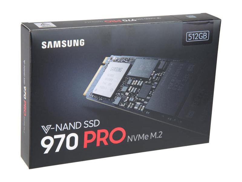 SSD 512GB SAMSUNG 970 PRO M.2 PCIe Gen3.0 X4 NVMe 1.3 V-NAND MLC